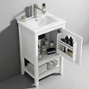 20" Bathroom Vanity with Ceramic Sink, Soft Closing Door, Storage Rack, Open Shelf, Solid Wood & MDF Construction for Small Bathrooms - 4 of 4