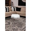BirdRock Home Round Faux Fur Foot Stool Ottoman - White with Silver Legs - 4 of 4