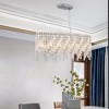 DOMETOUR 35' Chrome Oval Crystal Chandelier, Modern Ceiling Light Fixture for Dining Room, Living Room, Foyer - 2 of 4