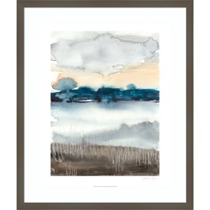 Amanti Art Lakeview Sunset I by Jennifer Goldberger Wood Framed Wall Art Print - 1 of 4
