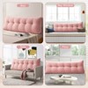 Soft Wedge Teddy Velvet Headboard Pillow w/ Side Pocket - PP Cotton Filled, Triangular Backrest Cushion for Dorm Bed - 2 of 4