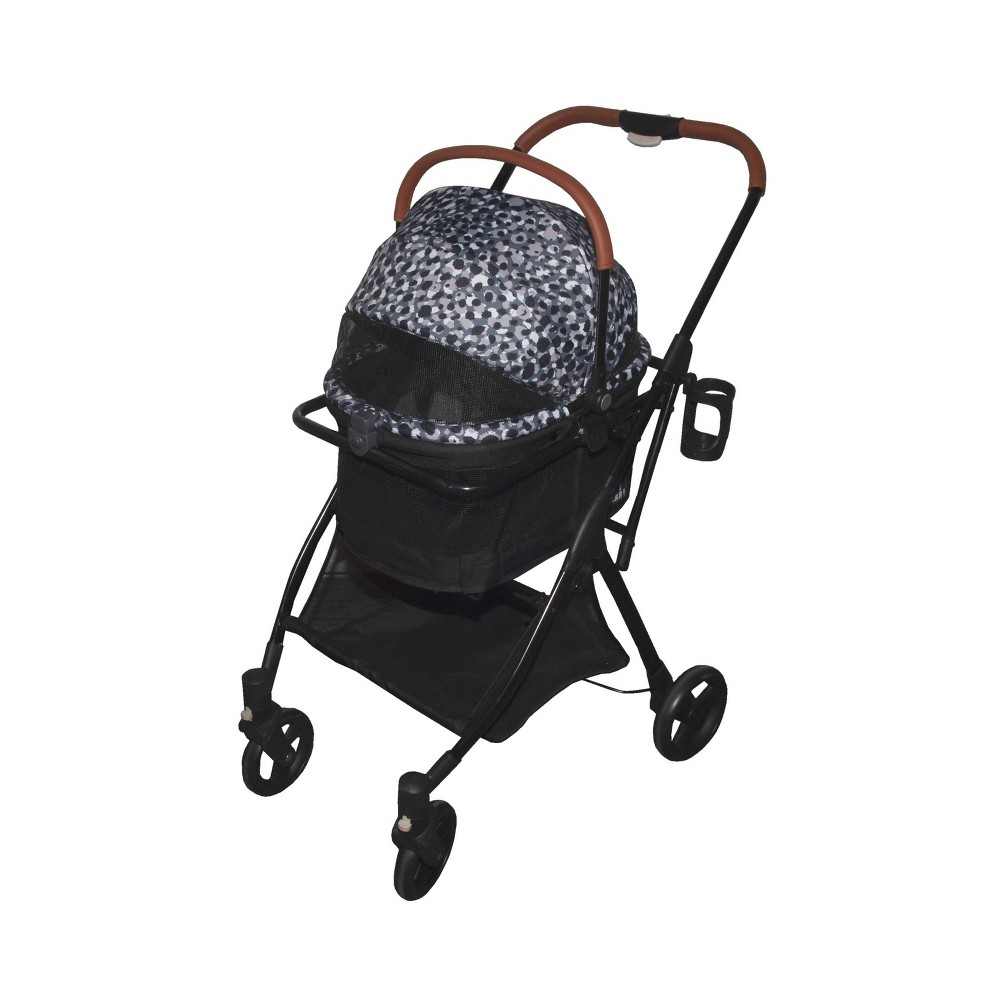 Pet Gear View 360 Dog Stroller Travel System - Gray - S/M: Locking, Mesh Sides, Cup Holders, Steel Frame