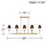 Possini Euro Design Possini Euro Kime 50"W Gold 8-Light Island Chandelier w/ Black Shades - 4 of 4