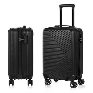 Oumilen Carryon 20" Hardside Suitcase ABS Spinner Luggage with Lock - Crossroad in Black - 1 of 1
