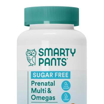 SmartyPants Sugar Free Prenatal Multi & Vegetarian Omega 3 Gummy Vitamins with D3, C & B12 - 60 ct