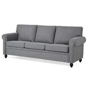 NicBex 3 Seater Sofa Couch with Extra Deep Seat Modern Upholstered PU Leather Couch with Wood Legs for Living Room - 1 of 4