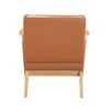 Sapphtopaz Accent Chair Solid Rubberwood Frame Modern Leather Lounge Chair Living Room Chair Comfy Chair for Living Room - 4 of 4