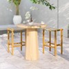 Tangkula Outdoor Wood Bar Stools Set of 2/4 30” Bar Height Acacia Wood Stools with PE Rattan Saddle Seat Outdoor Wicker Bar Chairs - 3 of 4