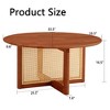 Syemin End Tables, Solid Wood Dining Table with Imitation Rattan for Dining Room Living Room Office, Red, 33.5"*33.5"*16.5" - 2 of 4