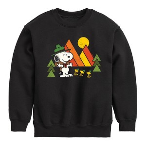 Boys' - Peanuts - Retro Trailblazers Graphic Long Sleeve Fleece Sweatshirt - 1 of 4