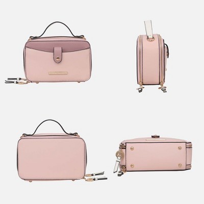 MKF Collection Camera Crossbody Bag, Oaklynn Color Block Multi Compartment Zip Closure | MKF Collection by Mia K -Beige Brown — фото 5