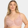 Smart & Sexy Women's Plus Size Retro Lace & Mesh Unlined Underwire Bra - 3 of 4