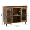 Aheaplus Sideboard Buffet with Charge Station and LED Light, Farmhouse Bar Cabinet with Wine Holder - 2 of 4