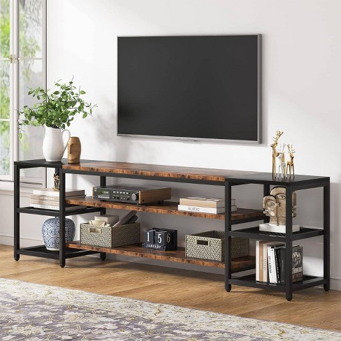 Little Tree 78 3 Tier Tv Stand For Tvs Up To 85 Console Table Brown Target