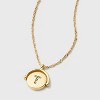 14K Gold Dipped Crystal and Mother of Pearl Circle Spinner Initial Necklace - A New Day™ - 4 of 4