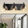DAKAFUL Bathroom Vanity Light, with Clear Glass Globe Shade, Reversible Mounting E26 Base Wall Lights for Bathroom/Mirror/Bedroom/Hallway(3-Light) - 2 of 4