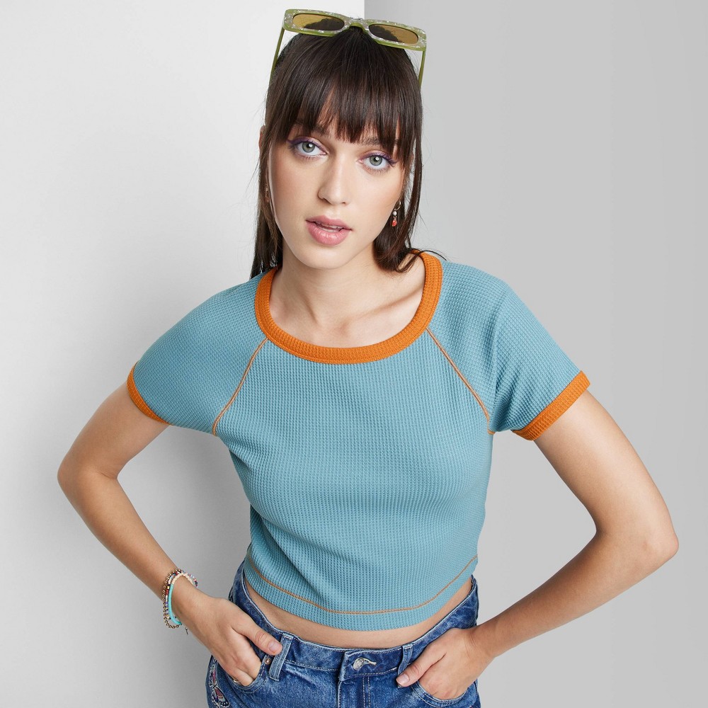 Women's Short Sleeve T-Shirt - Wild Fable Sky Blue S