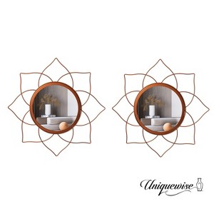 Uniquewise Decorative Shaped Metal Frame Wall Mounted Modern Mirrors For Home Office And For Any Wall for Your Living Room, Bedroom, Vanity, Entryway - 1 of 4