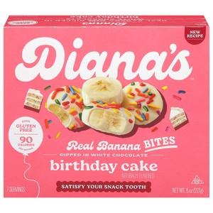 Diana's Bananas Naturally Gluten Free Frozen Real Banana Birthday Cake Whole Fruit Bites - 8oz - 1 of 4