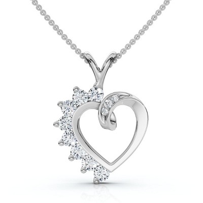 Pompeii3 Diamond Heart Pendant 1/4Ct 10k Gold Lab Created