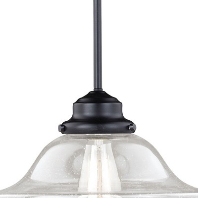 Huntley Oil Rubbed Bronze Pendant with White Glass Shade