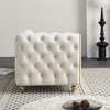84.65" Chesterfield Velvet Sofa and Gold Trim Tufted Couch with Pocket Spring Cushions, 750lb Capacity Solid Pine Frame - 3 of 4