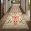 Floral Machine Washable Area Rugs for Living Room Bedroom Soft Non Slip Pastoral Rug Low Pile Botanical Floor Carpet for Kitchen Bathroom - 3 of 4
