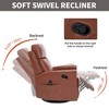 PAGED Modern Swivel Recliner Chair, Heating Massage Chair with Side Pocket, Leather Accent Chair for Bedroom, Living Room Furniture - 4 of 4