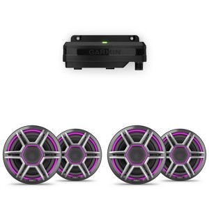 Garmin Fusion 2 Pairs Apollo AP-FL65SPG 6.5" LED Marine Speakers Sport Grills, Gray, Pair with Garmin Spectra LC102 1-Zone LED lighting Controller,... - 1 of 4
