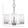 Toltec Lighting Atlas 3 - Light Chandelier in  Graphite with 4" White Muslin Shade - 2 of 2