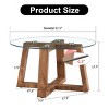 Round Coffee Tea Table,Modern End Table With Tempered Glass Tabletop And Wood Legs,Center Table For Living Room Bedroom-Cuddlewood - 4 of 4