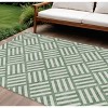 Green And Ivory Geometric Washable Indoor Outdoor Area Rug - 2 of 4