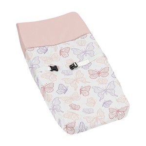 Sweet Jojo Designs Girl Changing Pad Cover Butterfly Pink Purple White - 1 of 4
