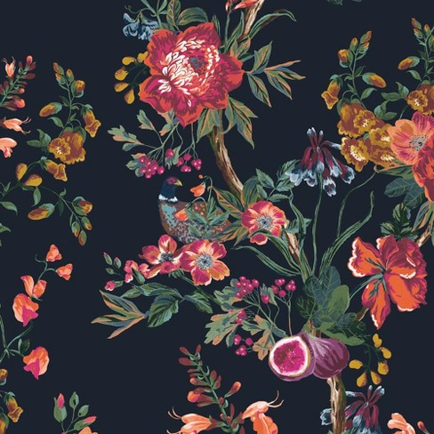 Joules Forest Chinoiserie French Navy Wallpaper