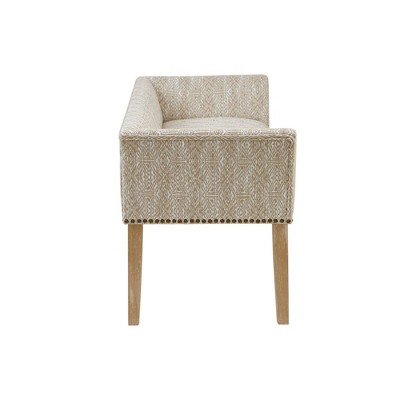 Madera Flared Arms Upholstered Storage Bench in Taupe