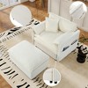 ORRD Oversized Chenille Loveseat Sofa, Modern Deep Seat 2-Seater Cloud Couch for Living Room, Bedroom & Apartment, White - 2 of 4