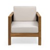 Linwood 2pk Outdoor Acacia Wood Club Chairs with Wicker Accents - Teak/Brown/Beige - Christopher Knight Home - 3 of 4