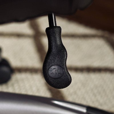 Executive Swivel Office Chair with Lumbar Support, Black Faux Leather