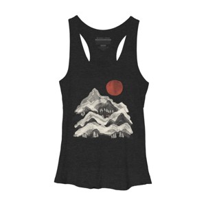 Women's Design By Humans Blood Moon Lake Mountain By NDTank Racerback Tank Top - 1 of 2