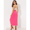 Allegra K Women's Split Ruched High Waist Summer Beach Maxi Skirts - 4 of 4