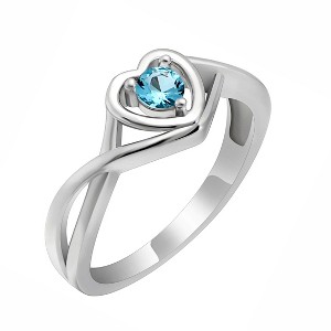 Christine Engagement Ring Promise Heart For Women Silver Cz Ginger Lyne Collection - 1 of 4