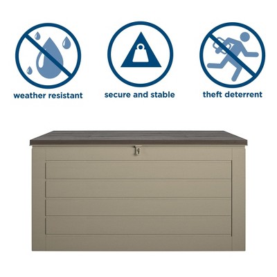 Cosco Extra Large Tan Lockable Plastic Deck Box