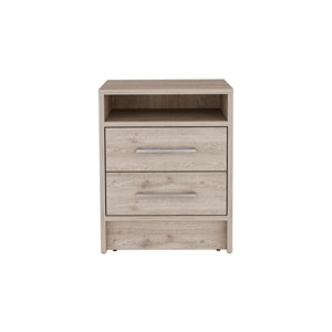 GlasFlength Nightstands Modern Two Drawer Bedside Table with Metal Handles Simple Design for Bedroom Storage, Gray, 15.7"*14.7"*19.9" - 1 of 4