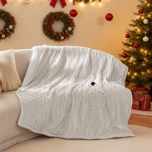 GentleSoft Heated Blanket Soft Ribbed Flannel Electric Blanket Gifts for Others - 1 of 4