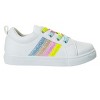 Kensie Girls White Casual Sneakers with Lace Up Closure and Glittery Accents  (Little Kid/Big Kid) - 2 of 4