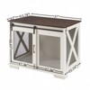 AZL1 Life Concept Pet Crates and Houses Farmhouse Wooden Dog Crate with Sliding Barn Door for Small Medium Large Dogs, White, 40.94"*30.51"*6.69" - 3 of 4