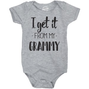 I Get It From My Grammy Creeper Funny Family Baby Jumpsuit - Crazy Dog Baby Bodysuit - 1 of 4