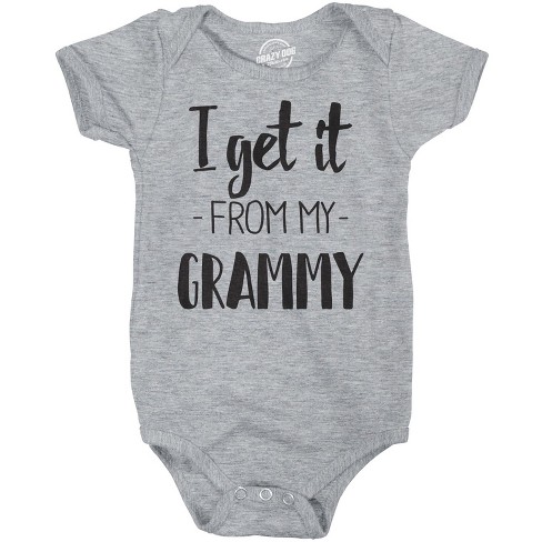 I Get It From My Grammy Creeper Funny Family Baby Jumpsuit - Crazy Dog Baby Bodysuit - image 1 of 4