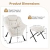 Costway Lazy Sofa Chair Accent Leisure Armchair with Folding Footrest & Storage Pocket Beige/Pink/Gray - image 3 of 4