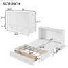 Queen Size Murphy Bed Wall Bed with Storage Drawer, Cabinet Bed Folding Wall Bed with Shelves for Guest Room Bedroom Office, White - 3 of 4